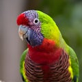 Closeup of vibrant Lorikeet Green naped bird charming and colorful Royalty Free Stock Photo