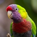 Closeup of vibrant Lorikeet Green naped bird charming and colorful Royalty Free Stock Photo