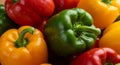 Closeup Vibrant Red Green Yellow Bell Peppers Royalty Free Stock Photo