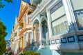 Closeup on victorian houses in Alamo square, San Francisco