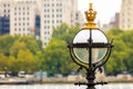 Closeup victorian street lamp in city London