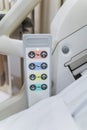 Closeup view of adjustable hospital bed control panel Royalty Free Stock Photo