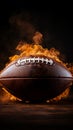 Closeup view of American football ball with dynamic smoke effects