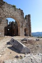 Close up view of ancient roman basilica in Aspendos, Turkey