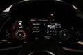 Closeup view of an Audi R8 digital gauge cluster customized view