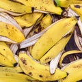 Heap of banana peels, closeup