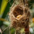 A Closeup view of a Baya Weaver Bird\'s Nest