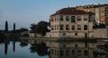 Closeup view of a beautiful building at the Adriatica village in McKinney