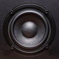 Closeup view of black bass speaker Royalty Free Stock Photo