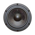 Closeup view of black bass speaker Royalty Free Stock Photo