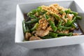 chicken garlic green beans bowl Royalty Free Stock Photo