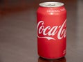 Closeup View of a Can of Coca Cola