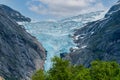 Closeup view on Briksdalsbreen Glacier in Norway