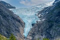 Closeup view on Briksdalsbreen Glacier in Norway