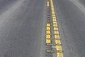 Closeup view of center rumble strips on a highway Royalty Free Stock Photo