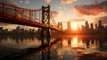 Closeup view of Chicago downtown bridge Royalty Free Stock Photo