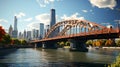 Closeup view of Chicago downtown bridge Royalty Free Stock Photo