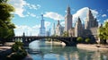 Closeup view of Chicago downtown bridge Royalty Free Stock Photo