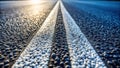 Closeup View of Cold Plastic Road Marking Stripes with a Repeating Dot Pattern Texture Ideal for Road Surface Royalty Free Stock Photo
