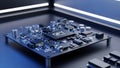 Advanced Microchip Circuit Board with QFT Technology Royalty Free Stock Photo