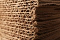 Closeup view of corrugated cardboard sheets Royalty Free Stock Photo