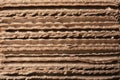 Closeup view of corrugated cardboard sheets Royalty Free Stock Photo