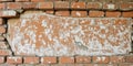 Closeup View of a Damaged Brick Wall Section Exhibiting Crumbling Mortar and Weathered Bricks Ideal for Architectural Royalty Free Stock Photo