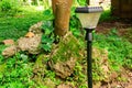 Closeup view daytime of led solar lamp Royalty Free Stock Photo