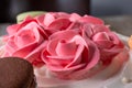 Flower decor cake closeup Royalty Free Stock Photo