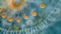 A closeup view of a diatom species in a plankton bloom its intricate patterns and spines resembling a symphony of Royalty Free Stock Photo