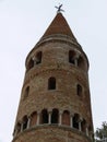 A closeup view of dome church bell tower at caorle venice italy Royalty Free Stock Photo