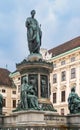 Closeup view of the Emperor Franz I Monument, consisting of multiple statues, with an enormous, Royalty Free Stock Photo