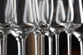 Closeup view of empty clean glasses Royalty Free Stock Photo