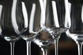 Closeup view of empty clean glasses Royalty Free Stock Photo