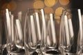 Closeup view of empty clean glasses Royalty Free Stock Photo