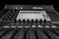 Closeup view of Faders on Professional digital Audio mixing control Console Royalty Free Stock Photo