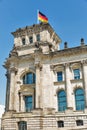 Reichstag building tower, seat of the German Parliament. Berlin, Germany Royalty Free Stock Photo