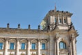 Reichstag building tower, seat of the German Parliament. Berlin, Germany Royalty Free Stock Photo