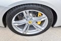 Closeup view of Ferrari wheel with Michelin tire Royalty Free Stock Photo