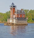 Hudson Athens Lighthouse one of three lighthouses in middle of the Hudson River Royalty Free Stock Photo