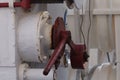 Closeup view of Fire hydrant system shut-off valves