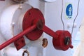 Closeup view of Fire hydrant system shut-off valves