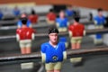 Closeup view of football table soccer . sport team football red and blue players Royalty Free Stock Photo