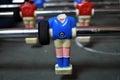 Closeup view of football table soccer . sport team football red and blue players Royalty Free Stock Photo