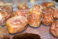 Closeup view of fresh dates Royalty Free Stock Photo