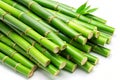 A closeup view of a fresh green bamboo on a white background Royalty Free Stock Photo