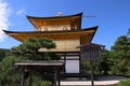 Closeup view of Golden Zen Temple Kinkakujicho, Kita Ward, Kyoto, Japan