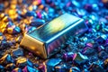 Closeup View of a 100Gram Palladium Ingot Examining the Intricate Surface Texture and Grain Structure for Detailed Royalty Free Stock Photo