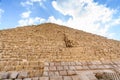 Closeup view on a great pyramid of Cheops in Giza plateau. Cairo, Egypt Royalty Free Stock Photo