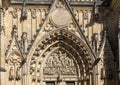 Closeup view of the Great West Door, St. Vitus`s Cathedral, Prague Castle, Czech Republic Royalty Free Stock Photo